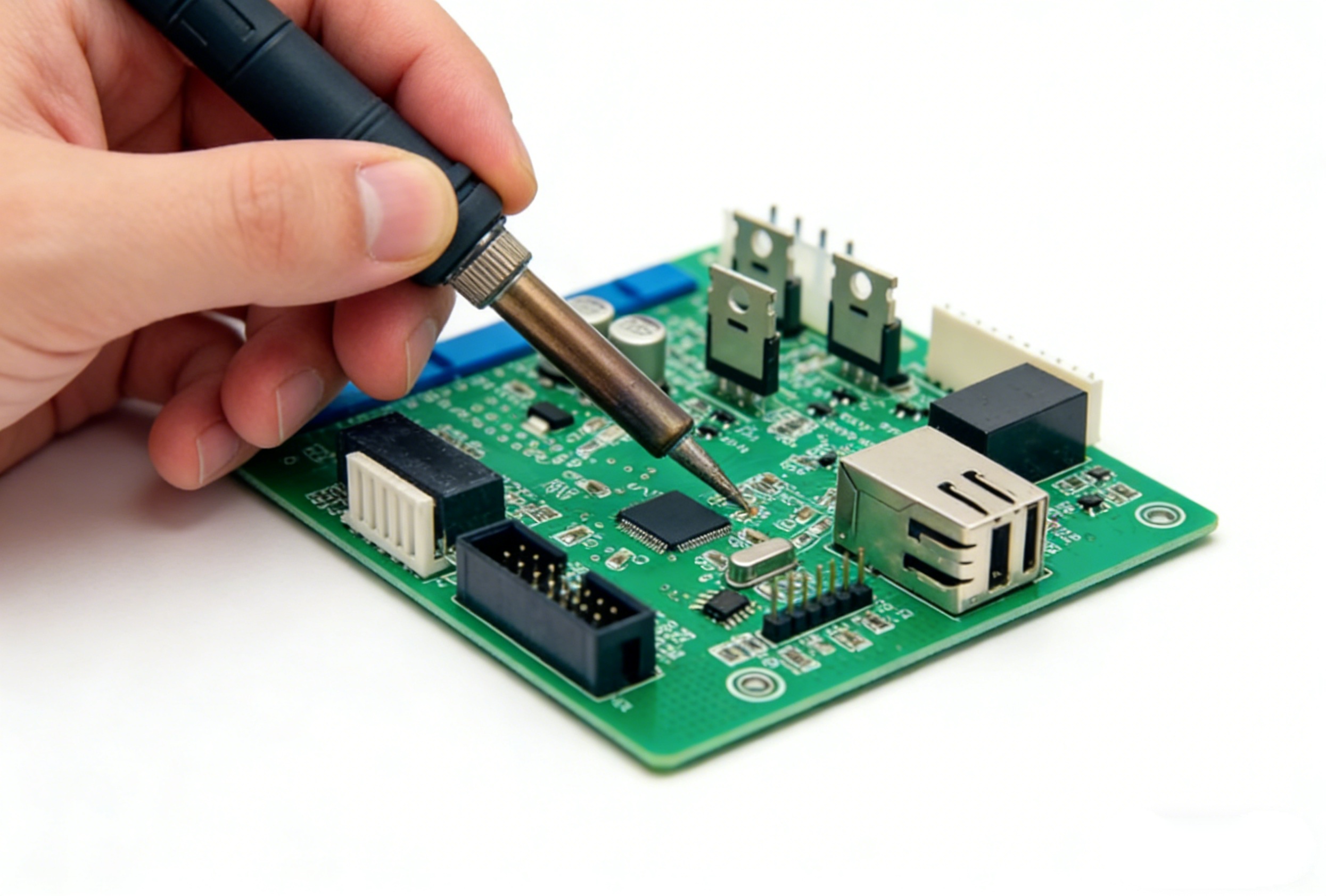 Hand soldering of SMD components