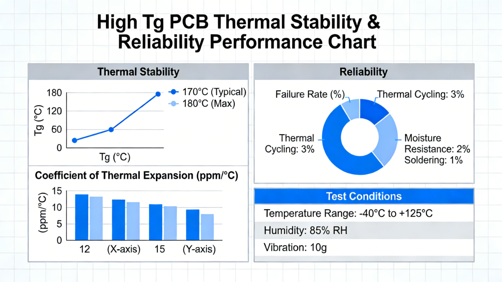 High Tg PCB thermal stability and reliability performance chart