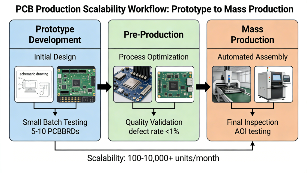 PCB production scalability from prototype to mass production
