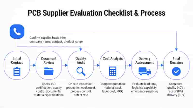 PCB supplier evaluation checklist and process