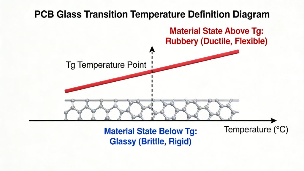 PCB Tg Value Definition Glass Transition Temperature Diagram
