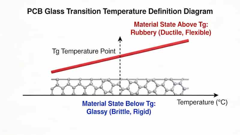PCB Tg Value Definition Glass Transition Temperature Diagram
