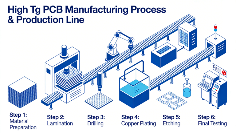 High Tg PCB manufacturing process and production line