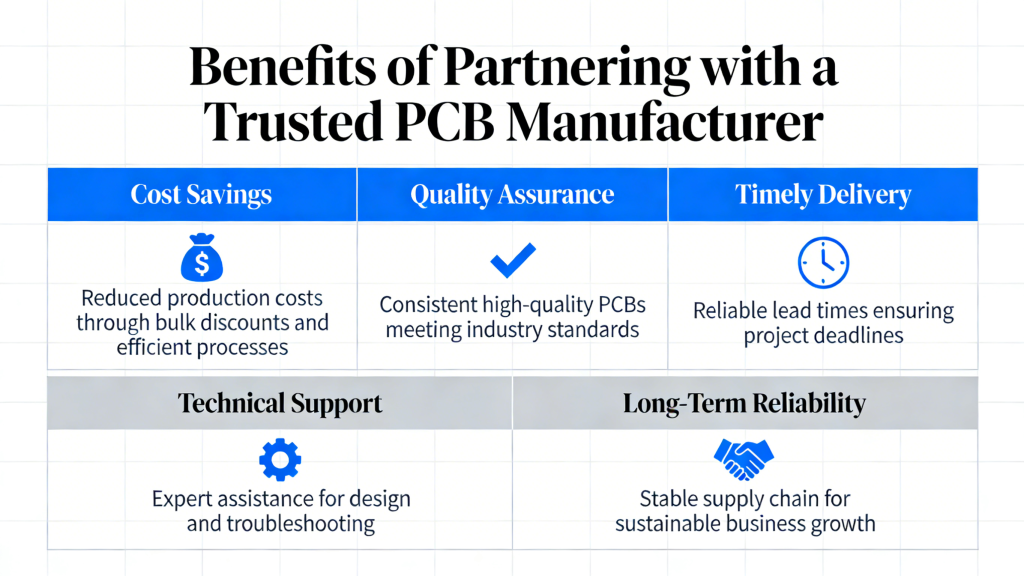 Benefits of partnering with trusted PCB manufacturer