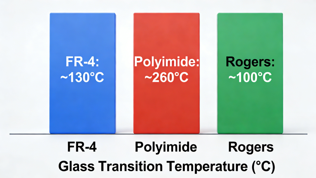 PCB Substrate Material Tg Value FR-4 Polyimide Rogers