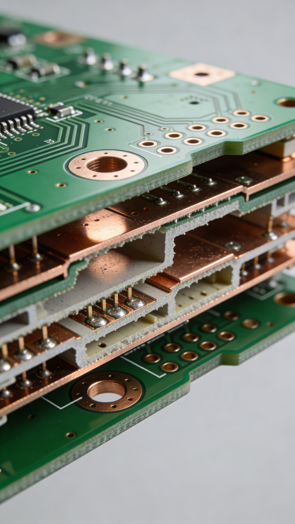 Green PCB circuit board core structure and layers