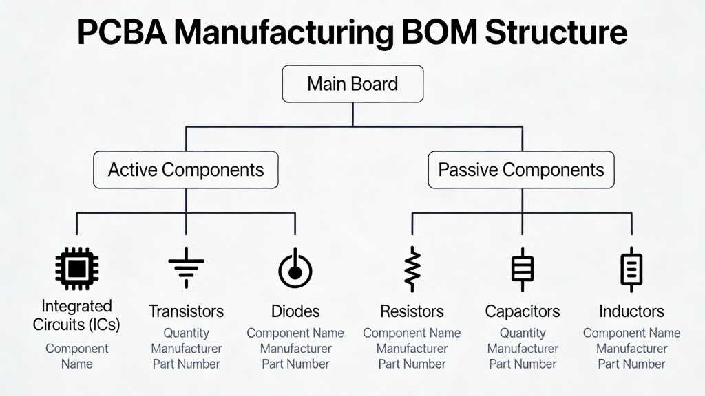 PCB BOM Structure Diagram for PCBA Manufacturing