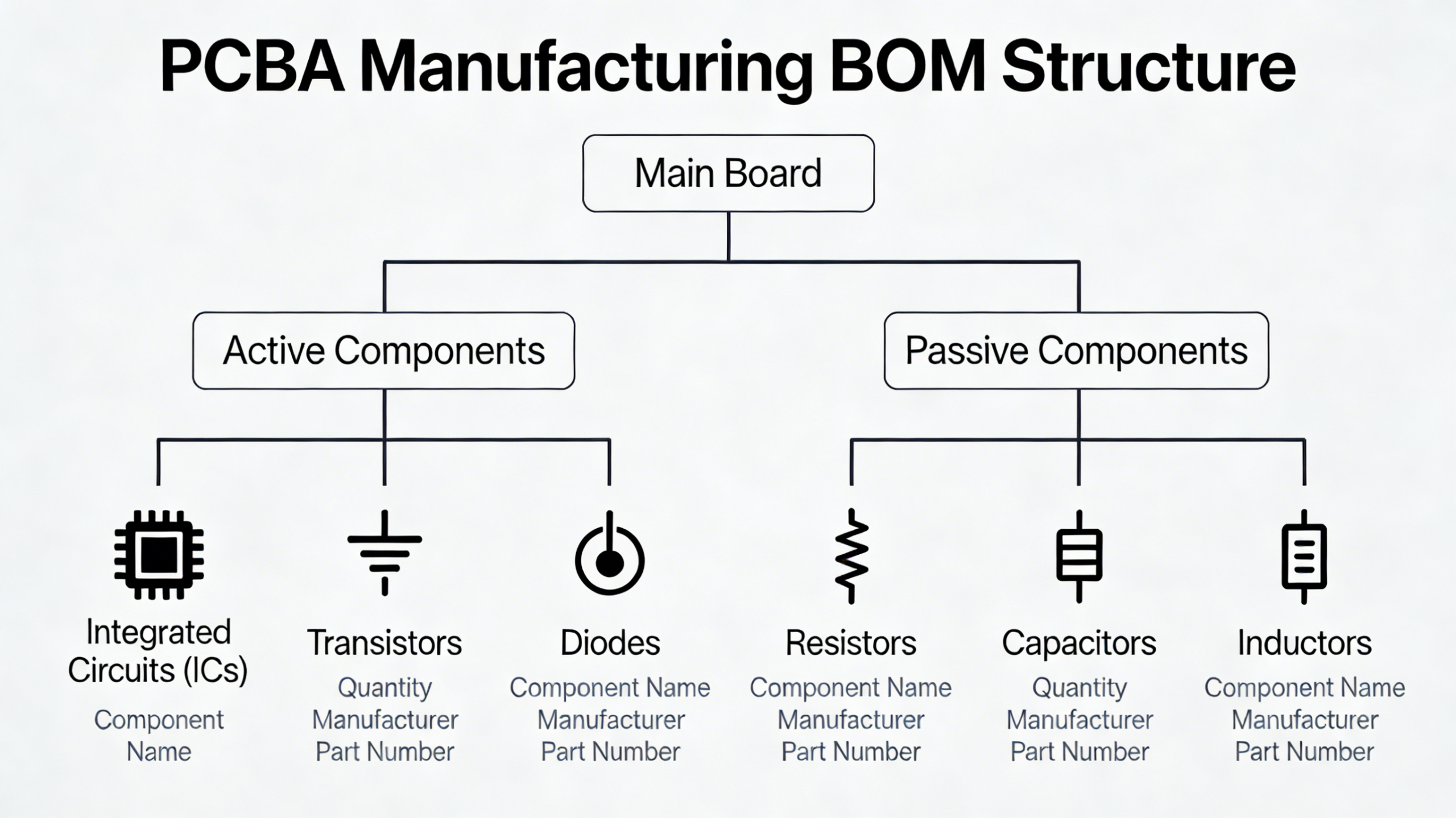 PCB BOM Structure Diagram for PCBA Manufacturing