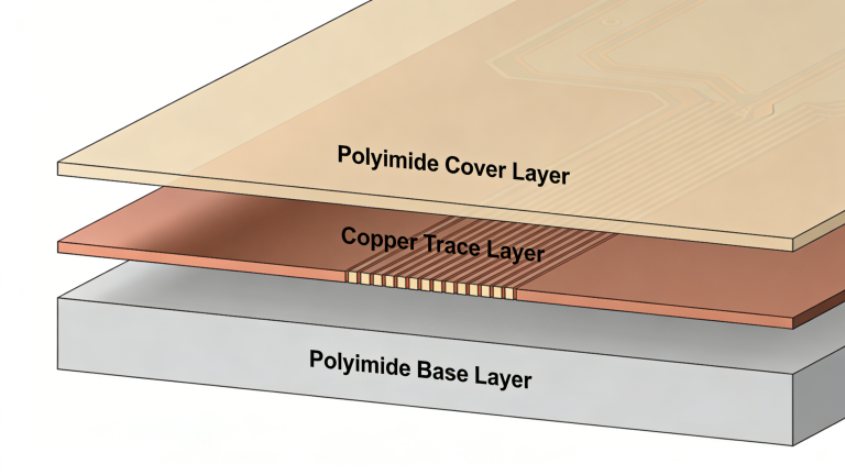 Single layer flexible PCB structure polyimide flex circuit