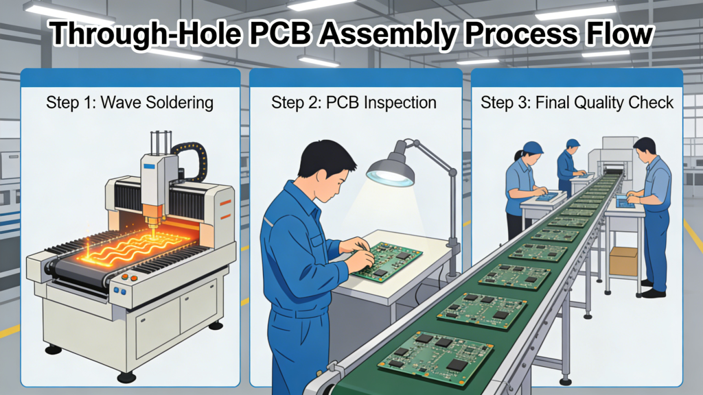 Through-hole PCB Assembly Process Flow IPC Standard
