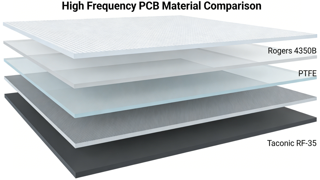 High Frequency PCB Materials Rogers PTFE Stackup