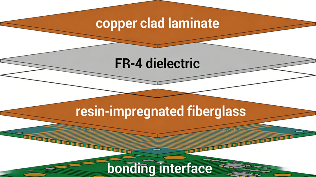 PCB core and prepreg structure for multilayer PCB manufacturing