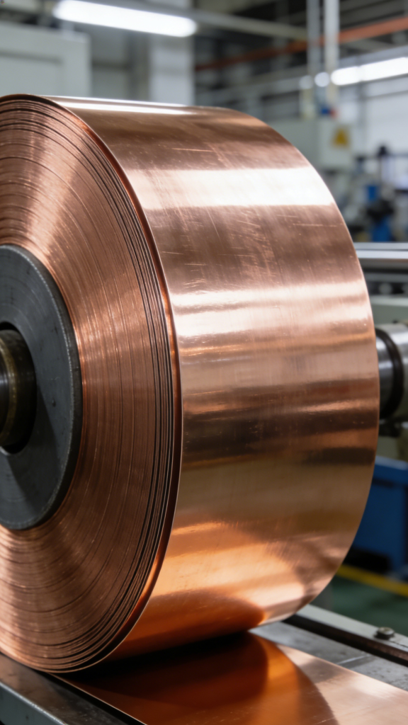 Copper foil roll for PCB conductive traces and circuit layers