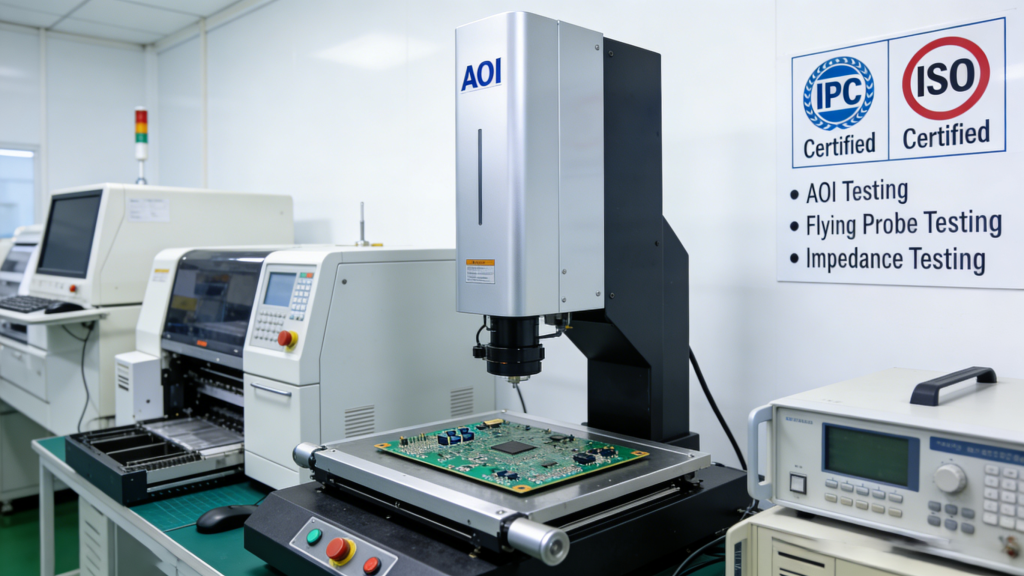 PCB Quality Testing AOI Flying Probe Impedance Test IPC ISO Certified