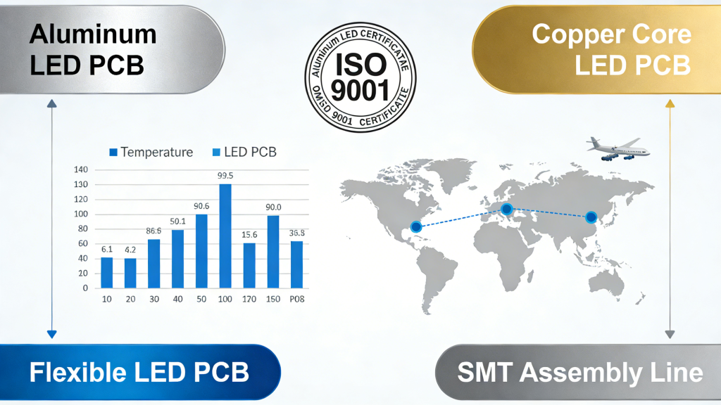 LED PCB manufacturing aluminum copper flexible circuit board SMT assembly