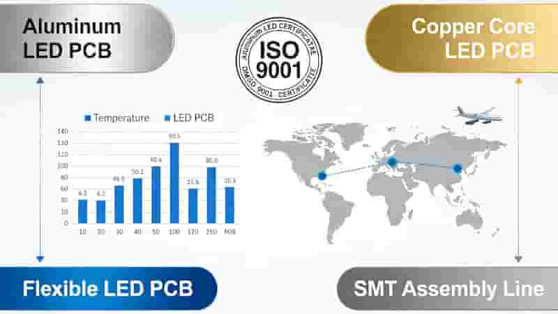 LED PCB manufacturing aluminum copper flexible circuit board SMT assembly