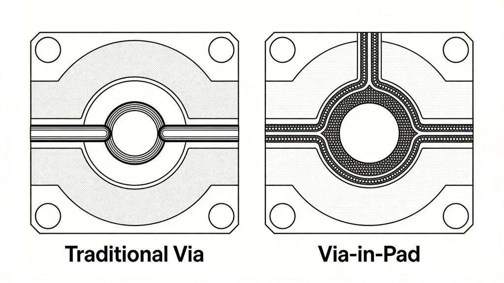 Traditional Via vs Via-in-Pad PCB Comparison