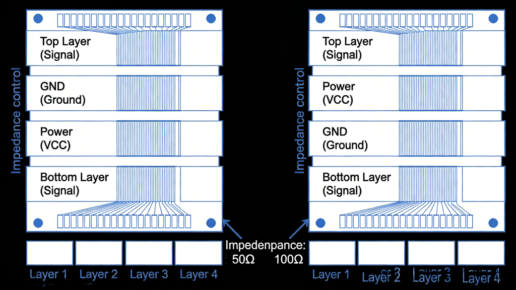 4 Layer PCB Stackup Structure Comparison and Impedance Control