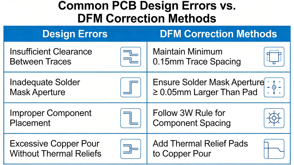 Common PCB design errors and DFM correction methods