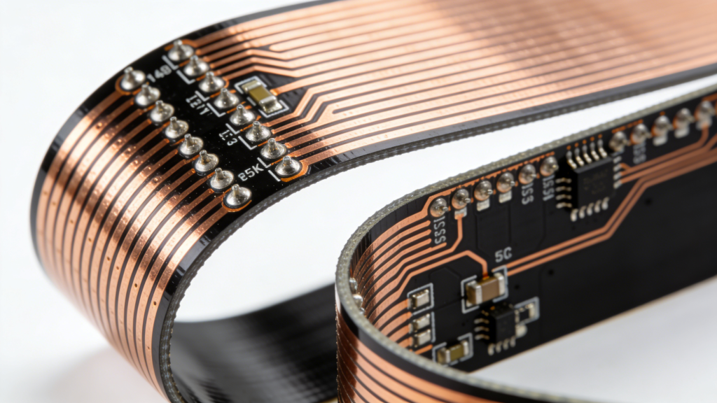 Flexible PCB basic structure polyimide copper coverlay layers