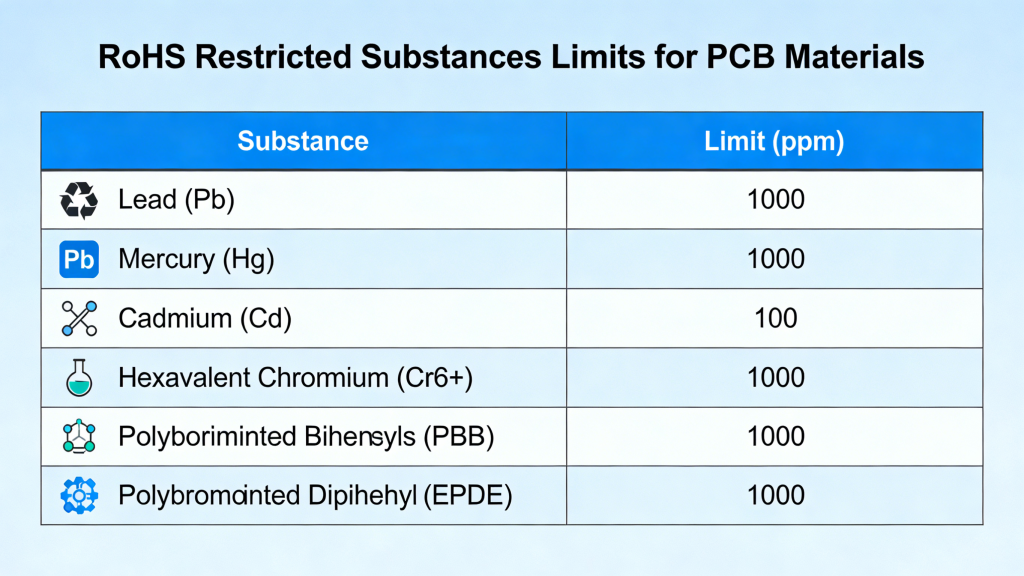 RoHS compliant PCB standard overview for manufacturing and assembly