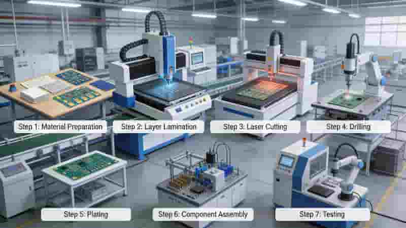 Complete Rigid-Flex PCB manufacturing and assembly process flow