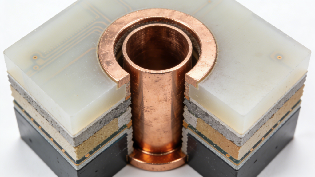 Plated Through Hole PTH basic structure PCB copper barrel