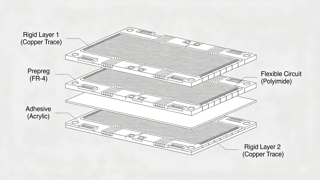 Rigid-Flex PCB Stackup Overview Layer Structure Diagram