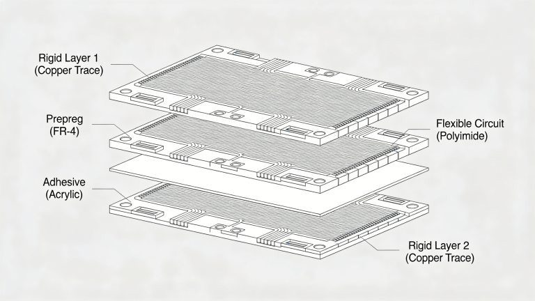 Rigid-Flex PCB Stackup Overview Layer Structure Diagram