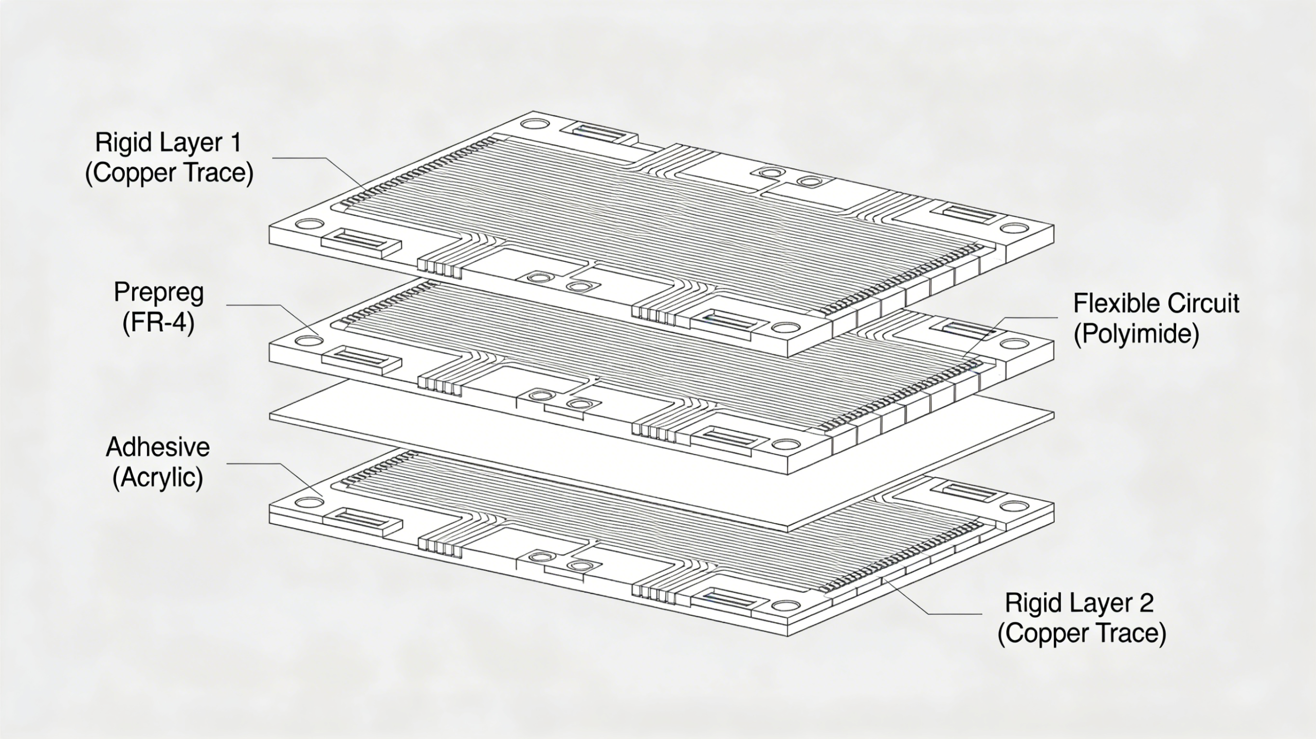 Rigid-Flex PCB Stackup Overview Layer Structure Diagram