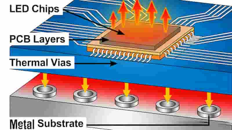 LED PCB working principle heat dissipation thermal path