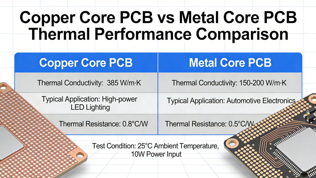 Thermal Performance Comparison Copper Core vs Metal Core PCB