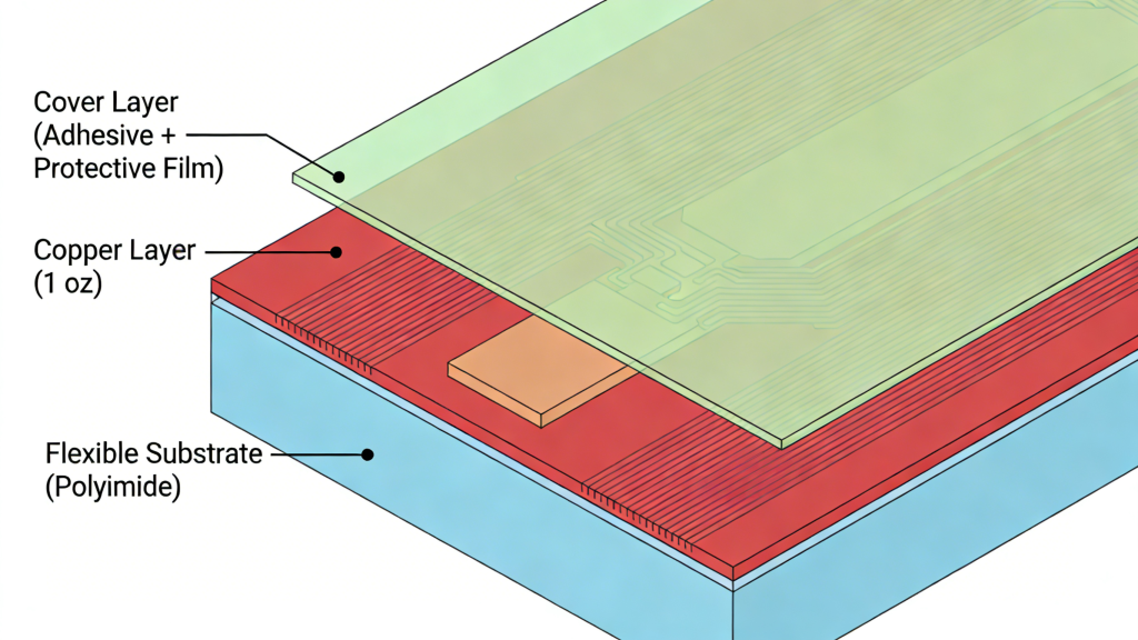 Single-Sided Flexible PCB Layer Structure