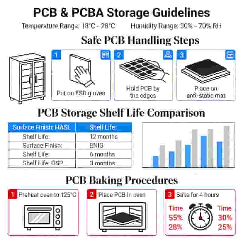 PCB PCBA baking drying process moisture removal IPC standards