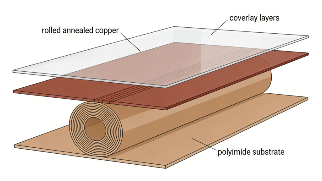 Flexible PCB fabrication process flow chart