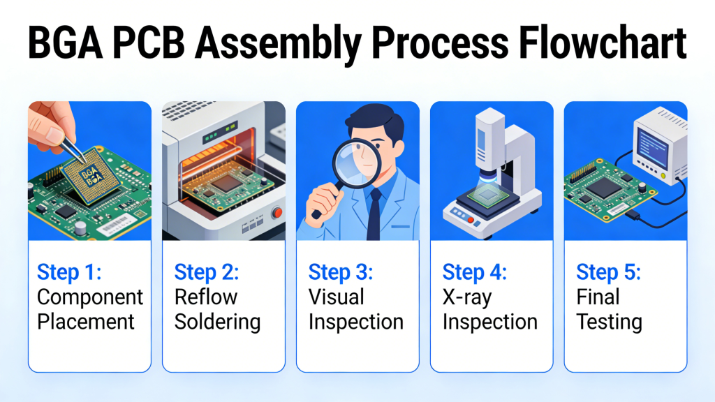 BGA PCB Assembly Process Flowchart