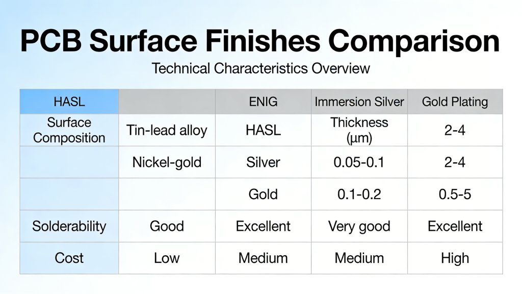 PCB Surface Finish HASL ENIG Immersion Silver Gold Plating