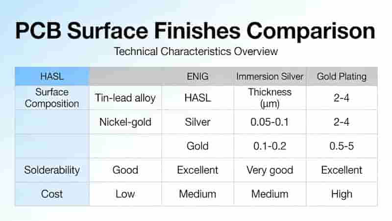 PCB Surface Finish HASL ENIG Immersion Silver Gold Plating
