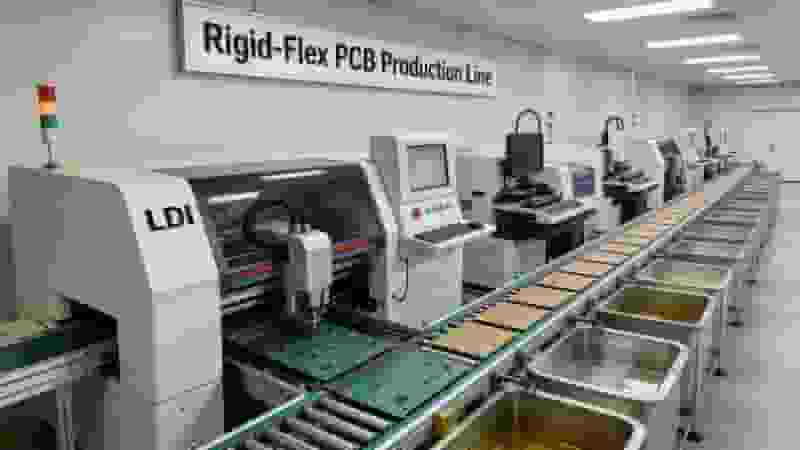 Rigid-Flex PCB manufacturing LDI laser drilling plating line