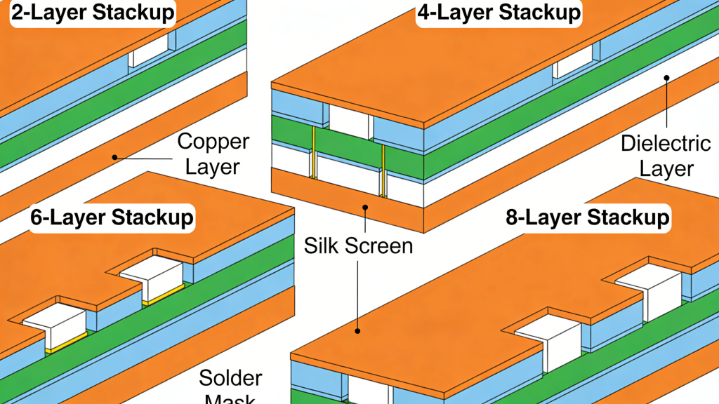 PCB Layer Count 2L 4L 6L 8L Stackup Structure