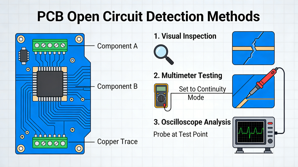 PCB Open Circuit Detection AOI Flying Probe X-Ray Visual Test