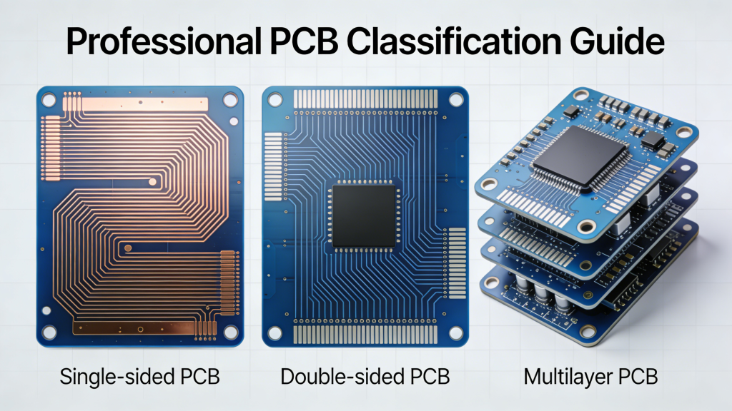 PCB basic structure diagram showing substrate, copper traces, and solder mask