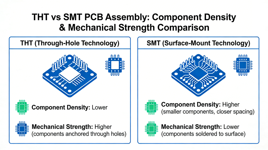 THT vs SMT PCB assembly comparison through hole technology