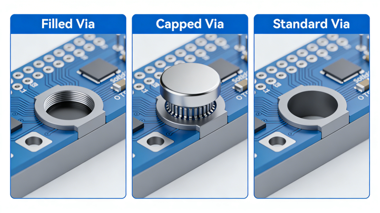Filled vs Capped Vias PCB Reliability Comparison
