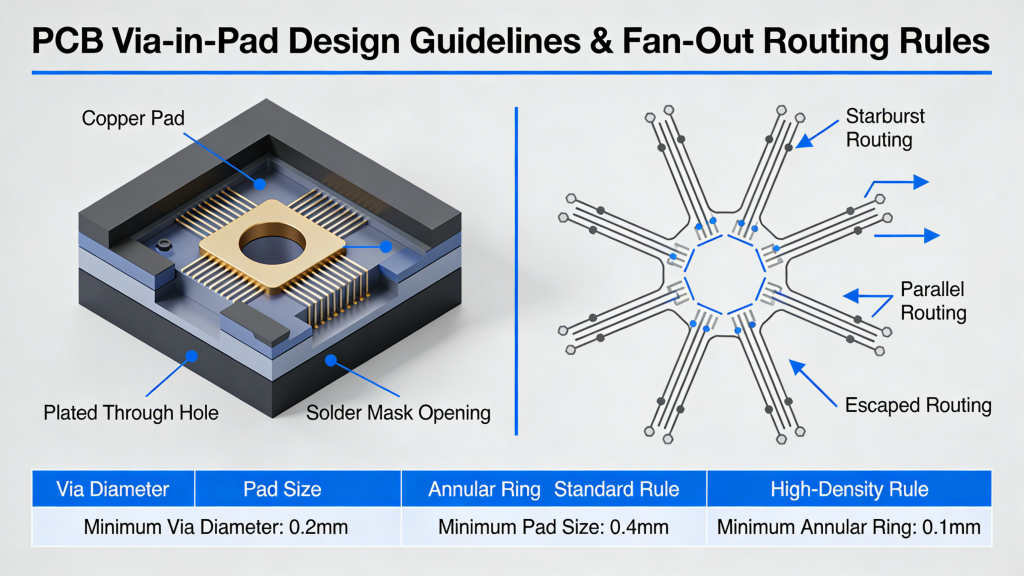 When to use via-in-pad in PCB for BGA and fine-pitch components