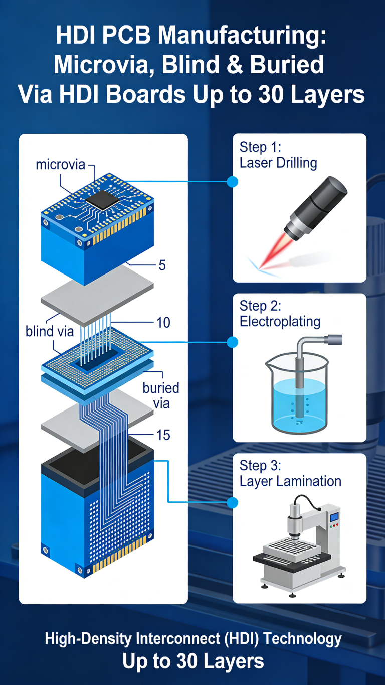 HDI PCB Microvia, Blind & Buried Via Structure