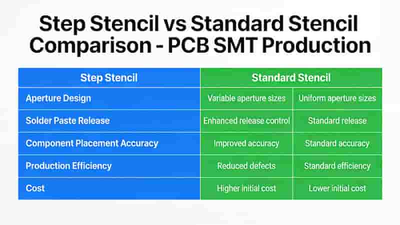 Step Stencil vs Standard Stencil Comparison PCB SMT Production