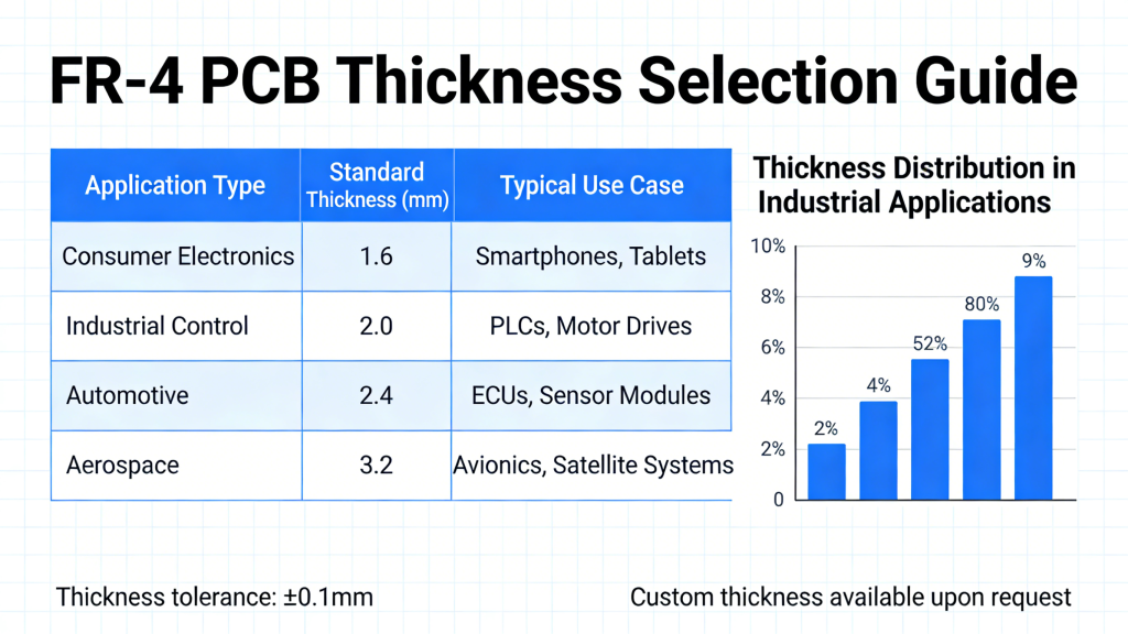 FR-4 PCB thickness selection guide standard sizes
