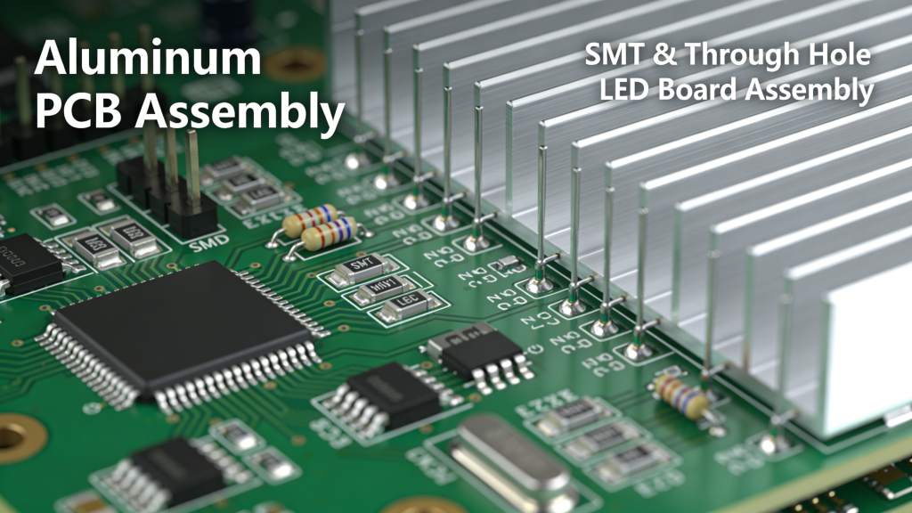 Aluminum PCB assembly SMT through hole LED board assembly