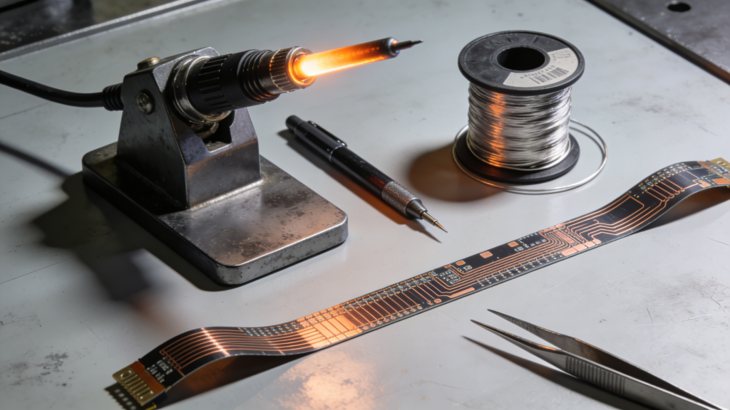 Flex PCB polyimide structure compared with rigid PCB for soldering analysis